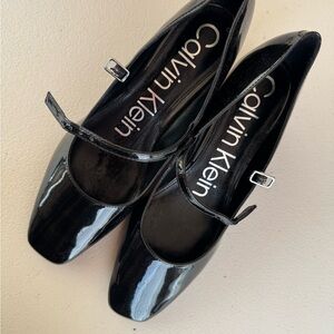 NWT Calvin Klein Black Patent Mary Jane Heels